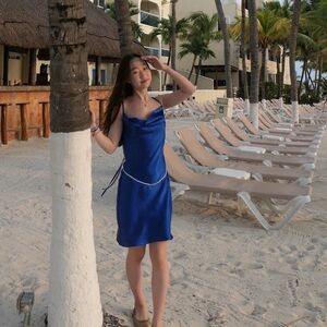 nasty gal self tie cowl neck mini dress